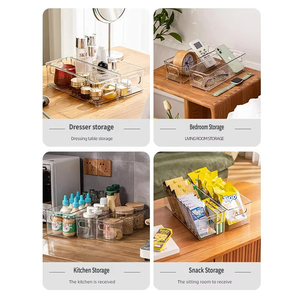 Organiseur de réfrigérateur en acrylique transparent, style <span class=keywords><strong>tiroir</strong></span>, bacs de rangement pour armoire de cuisine, garde-manger, comptoir, contenants pour collations et aliments - Product Image 6