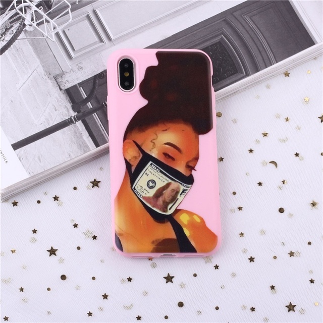 Free Sample Soft TPU Cute Funny Girl Back Cover for Eco-friendly Shockproof Design UV Painting Pink Color Compatible All