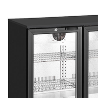 Réfrigérateur commercial à triple porte avec structure en acier peint, refroidissement par air, contrôle numérique, pour comptoir de bar, bières et boissons d'hôtel