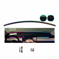 ZYCELA - Éclairage ambiant universel pour voiture - Modèle adaptable - Éclairage LED enveloppant la console centrale - Ambiance 64 couleurs - 9-16V