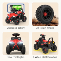 Voiture électrique pour enfants en gros, jouet à batterie, 4 roues, roues tout-terrain stables, lumières LED, voiture électrique pour enfants