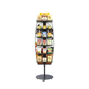 Présentoir rotatif en métal pour casse-croûte pour magasins de supermarché pour affichage d'étagère de panier de collation - Product Image 1
