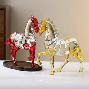 <b>Crystal</b> Horse Figurine <b>Set</b> Colorful Artificial <b>Crystal</b> Home Office Decoration Collectible Gift Ornament - Product Image 4