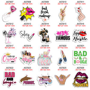 Imprimé de maquillage à la mode, résine planaire, dos plat, 50 pièces/lot pour les breloques, décorations de téléphone à faire soi-même - Product Image 4