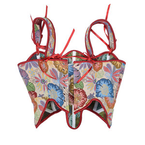 Corset Jacquard Rétro avec Rubans aux Épaules, <span class=keywords><strong>Bustier</strong></span> <span class=keywords><strong>Médiéval</strong></span> Victorien à Baleines, Top Push-Up pour Femme, Serre-Taille à Ourlet Ondulé - Product Image 5