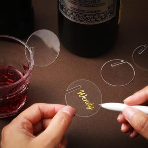 Etiquetas Colgantes para Alimentos de Acrílico Duradero y Ecológico, Personalizadas con Grabado, Etiquetas con Nombre para Copas de Vino para Bodas y Cumpleaños - Product Image 3