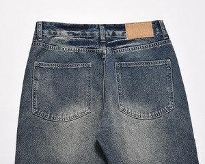 <span class=keywords><strong>Pantaloni</strong></span> Hombre con taglio a stivale Vintage di alta qualità per gli uomini larghi a gamba larga blu Denim Jeans lavati di alta strada dal Design ampio per l'inverno - Product Image 5