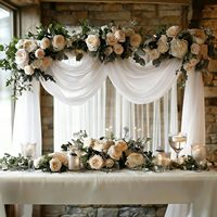 Rideau de fond de scène de mariage en mousseline blanche, draperies transparentes sur mesure pour douche nuptiale, cérémonie, photomaton, décoration de fête