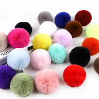 Pompons en fausse fourrure de lapin de 5 cm personnalisables en gros, ornements en boules de pompons doux et duveteux pour la décoration de sacs