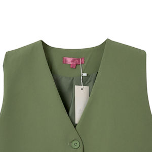 <span class=keywords><strong>Gilet</strong></span> formale da <span class=keywords><strong>donna</strong></span> produttore ODM personalizzato 2025 top alla moda con scollo a V lavoro ufficio elegante tailleur Vintage <span class=keywords><strong>gilet</strong></span> <span class=keywords><strong>verde</strong></span> - Product Image 3