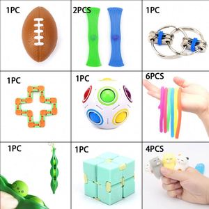 0061 Kit de Juguetes Sensoriales Antiestrés Push Pop Bubble Mochi Squishy, Bola de Rompecabezas de Plástico Arcoíris, Cadena Flippy, Snappers Sensoriales, Set Educativo - Product Image 2