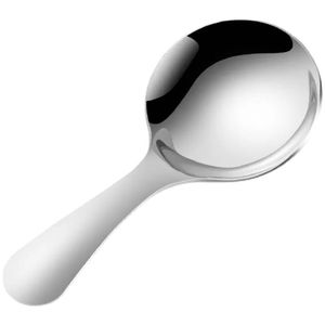 Stainless Steel Mini Spoon Portable Round Handle Ice Cream Dessert Spoon For Child Student Use Solid Color Dishwasher Safe - Product Image 5
