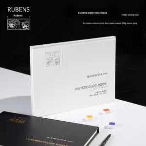 Papel de Acuarela de Grano Medio y Fino de 300g, Pulpa de Algodón de Alta Absorción, 20 Hojas/Libro para Entusiastas del Arte y Estudiantes - Product Image 1