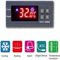 STC-3000 ℃ / ℉   Termostato Digital con Pantalla, Controlador de Temperatura para Caldera con Alarma y Protección de Calefacción y Refrigeración