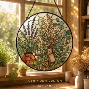 Attrape-soleil en vitrail personnalisé, Feux d'artifice du Nouvel <span class=keywords><strong>An</strong></span>, Champagne, 9-30cm, OEM ODM, Vente en gros, Décoration <span class=keywords><strong>de</strong></span> fenêtre - Product Image 5