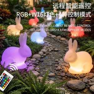 Lampe solaire LED en forme de lapin, étanche IP65, en LDPE, pour la décoration extérieure du jardin, de la pelouse et de la cour - Product Image 4