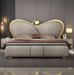 Luxury Italian <strong>Design</strong> King Size <strong>Bed</strong> in High-End Quality Leather Modern Tufted Bedroom Furniture with Storage for Apartments - Product Image 5