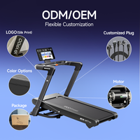 YPOO produsen mesin olahraga lari kebugaran HD TFT layar besar angsuran mudah mesin treadmill listrik M7
