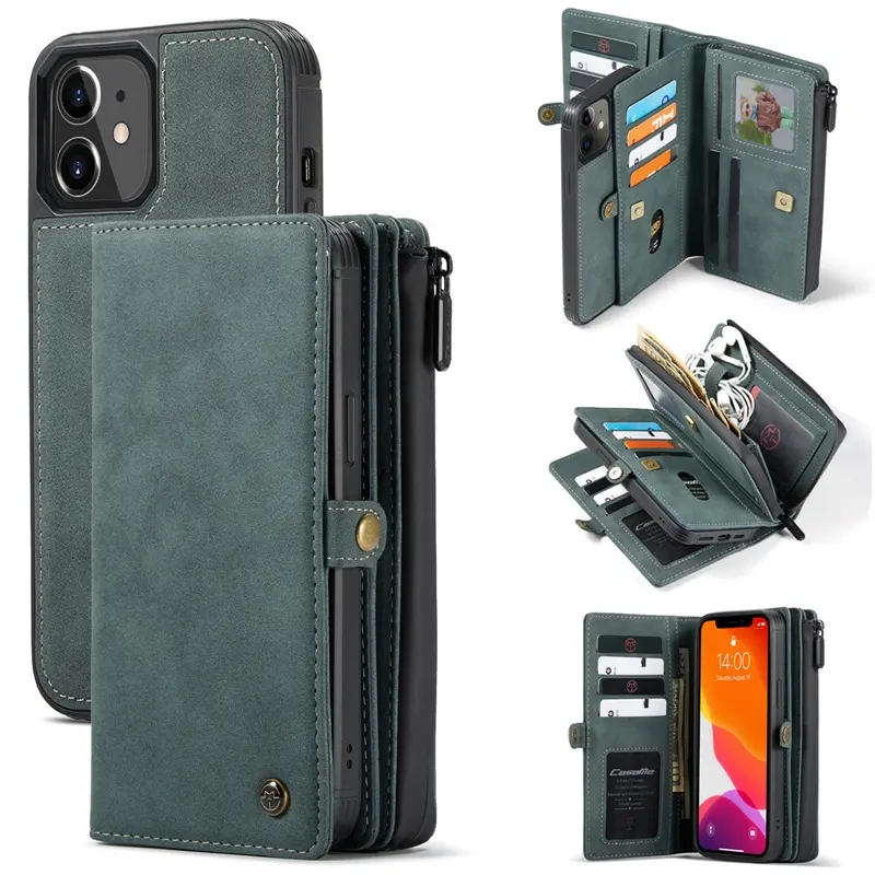 Trendybay Card Slots Luxury Flip Wallet Leather Cell Phone Bag Case For iPhone 13 Pro Max Mobile Covers