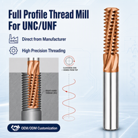 Fraise à fileter à profil complet UNC UNF pour acier inoxydable, revêtement carbure, coupe-fil CNC, usage général, anti-adhérence, précision