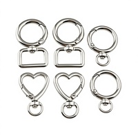 Anneaux ovales de luxe réglables en alliage de zinc avec mousquetons à ressort, fermoirs, crochets, clips et boucles de 25 mm et 40 mm pour sacs