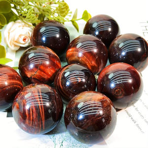 หินควอตซ์แกะสลักด้วยมือจากธรรมชาติ หินตาเสือสีแดงทรงกลม สำหรับตกแต่ง ขายดี - Product Image 4