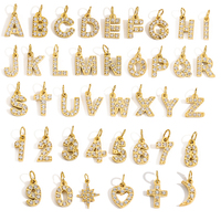Emanco Edelstahl Micro Pave Zirkon Alphabet-Anhänger PVD A-Z Initialen-Anhänger Kleinserien Großhandel DIY Schmuckzubehör
