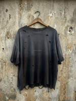 T-shirt Homme Oversize en Coton 100% Lavé Effet Vieilli Personnalisé par l'Usine Hongguan, Imprimé Sérigraphié à Manches Courtes