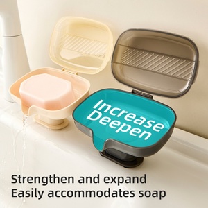 Jabonera Portátil de Plástico para Viajes, con Tapas Herméticas, Superficie Personalizable, Solución de Almacenamiento Impermeable para Baño - Product Image 4