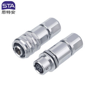 STA SF6 IP67 Водонепроницаемый Кабельный коннектор 2-5-контактный быстросъемный металлический авиационный штекер и розетка толкающая самоблокирующийся гайка - Product Image 3