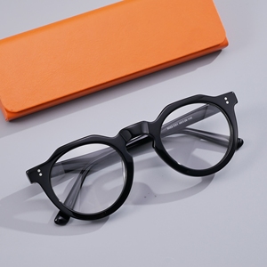 Monture de lunettes vintage polygonale ronde en acétate pour hommes et femmes, monture optique anti-lumière bleue, logo personnalisé, OEM, sur ordonnance - Product Image 5