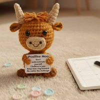 Boneka Kentang Asin Rajutan Lucu Grosir, Boneka Penyemangat dengan Kutipan Positif, Hadiah Rajutan Plush OEM