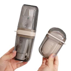 En gros, Trousse de toilette portable de voyage à motif dessin animé mignon, avec gobelet pour bain de bouche, étui à savon et support de rangement pour dentifrice avec égouttoir - Product Image 5