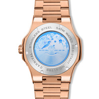 Montre mécanique multifonctionnelle pour homme CARNIVAL en acier inoxydable avec bracelet doré et cadran marron Dali Moon Phase