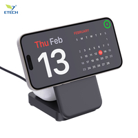 Station de charge magnétique tout-en-un ETECH avec port Type-C, chargeur multi-appareils pour téléphone, montre, écouteurs, écran LED intelligent, 15W PD