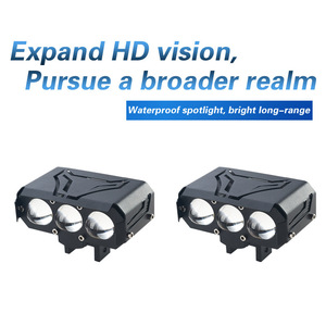 Đôi màu sắc siêu sáng Spotlight New LED ánh sáng sửa đổi không thấm nước Spotlight làm việc ánh sáng cho xe xe máy xe điện - Product Image 3