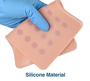 แผ่นทดสอบผิวหนัง 32 จุด โมดูลทดสอบผิวห<span class=keywords><strong>น</strong></span>ัง แผ่นฝึกฉีดยาเข้าใต้ผิวหนัง สำหรับฝึกเจาะเลือด แบบจำลองการศึกษาทางการแพทย์ - Product Image 4