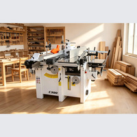 Machine combinée pour le travail du bois à 5 fonctions C300 : Dégauchisseuse, Débavureuse, Mortaiseuse, Défonceuse, Scie circulaire