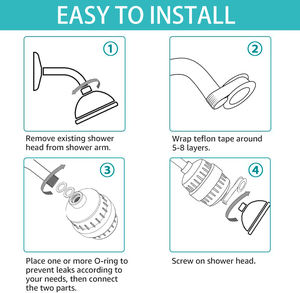 Filtro <span class=keywords><strong>de</strong></span> ducha <span class=keywords><strong>de</strong></span> 15 etapas con cabezal <span class=keywords><strong>de</strong></span> ducha <span class=keywords><strong>de</strong></span> alta presión, elimina el cloro, los metales pesados y las impurezas para una <span class=keywords><strong>piel</strong></span> y un cabello saludables - Product Image 6