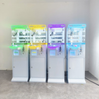 Machine de jeu d'arcade commerciale à monnayeur, mini-grue à pinces pour poupées, pour une personne, avec éclairage multicolore, pour petits cadeaux