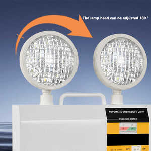 مصباح طوارئ مزدوج الرأس قابل للتعديل مع بطارية احتياطية قابلة لإعادة الشحن للسلامة من الحرائق مخرج إضاءة ليد - Product Image 6