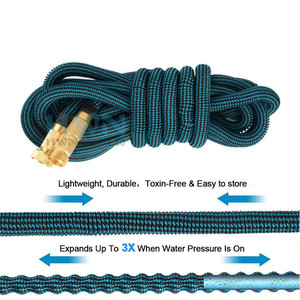 Manguera de agua telescópica para jardín de 50 pies, flexible, de alta presión, con pistola de agua para lavado de autos y boquilla de pulverización multifuncional para exteriores - Product Image 4
