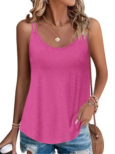 Camiseta sin mangas con cuello en U y tirantes ajustables para mujer, estilo holgado y fluido, casual, básica - Product Image 6