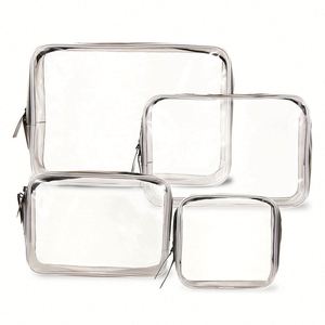 Sacs de voyage multifonctionnels transparents à fermeture éclair multi-tailles pour emballer les cosmétiques, à prix abordable - Product Image 1