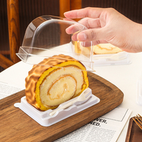 Boîte d'emballage transparente en plastique PET de 1 mm d'épaisseur pour gâteaux et desserts avec fourchette YASHENG W-113
