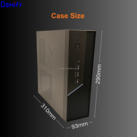 Boîtier Vertical Mini-ITX Flex Small 1U avec Alimentation, GPU, Disques Durs 3.5/2.5'', HTPC de Bureau, Noir, Plastique, Métal, Fenêtre Latérale, Domify K20 en Stock