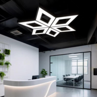 Lustre LED en fer et acrylique sur mesure, forme irrégulière, style industriel, pour bureau, salle de sport, cybercafé, billard, centre commercial
