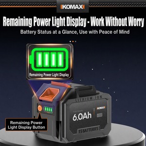 Paquete de Baterías Recargables de Iones de Litio de 21V Serie <span class=keywords><strong>KO</strong></span> con Pantalla LED de Energía, Tasa de Descarga de 5C/15C para Herramientas Eléctricas Inalámbricas - Product Image 3