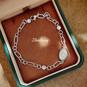 Hypoallergenic 925 Sterling Silver Bracelet Trendy Clover Flower <b>Bangle</b> Bulk Wholesale Jewelry Factory Price For Women - Product Image 1