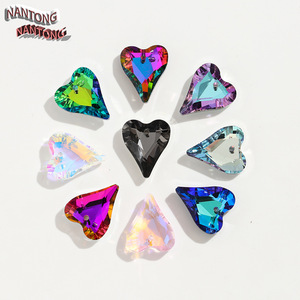 Nantong Heart Shaped <b>Crystal</b> Rhinestones 14mmx17mm Flatback Iridescent DIY Jewelry Accessories - Product Image 2